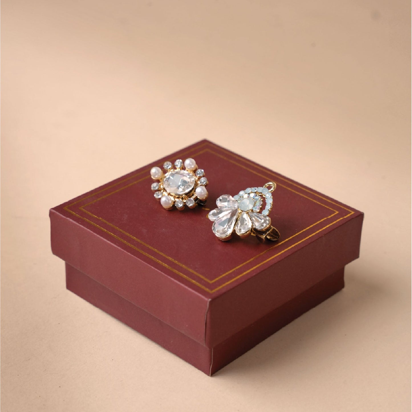 Oval Crystal Brooch